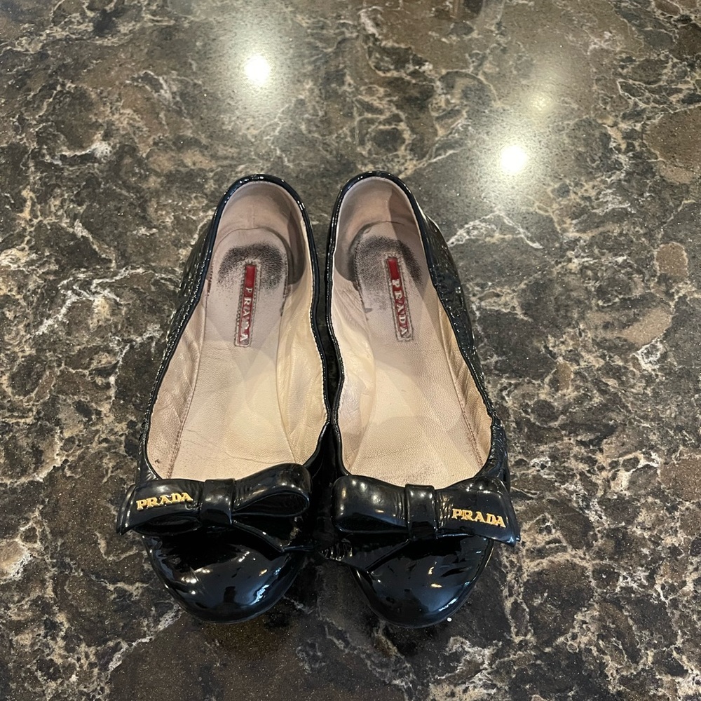 Prada women flats size 7, patent leather